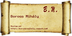Boross Mihály névjegykártya
