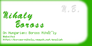 mihaly boross business card